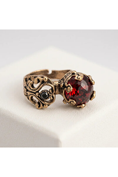 Dorvina Bronze Women Ring Authentic Copper Jewelry Big Red Heart Victorian Mo...