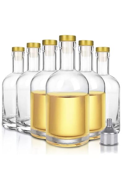 Generic SKYLINK 6Pack 12oz Glass Bottles, Clear Heavy Glass Bottles with T-To...