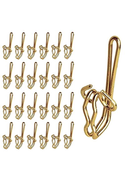 Generic Bukela Brass Curtain Hooks 100 Pack Metal Curtain Header Tape Drapery...
