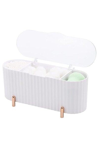 Generic Tecbeauty Qtips Holder, 3 Grids Separate Cotton Swabs Dispenser, Cott...