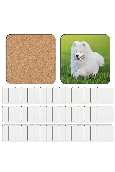 Generic Brand 48 PCS Sublimation Coasters Blanks with Cork Back – 3.93" Squar...