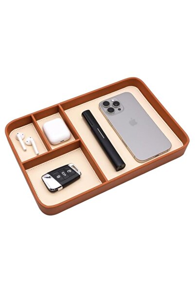 Generic Premium Vegan Leather Valet Tray for Men Women - Bedside Nightstand O...