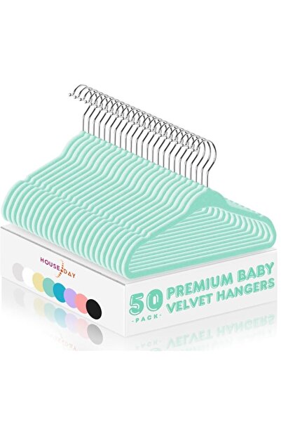 Generic HOUSE DAY Velvet Baby Hangers 50 Pack, Premium Children's Hangers for...
