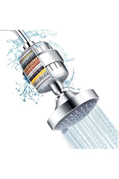 Generic FEELSO Shower Head 15 Stage Shower Filter, High Pressure 5 Spray Filt...