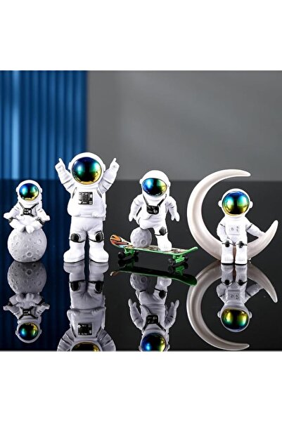 Generic Joyzzz Astronaut Decor, 4 PCS PVC Skateboard Spaceman Statues, Gradie...