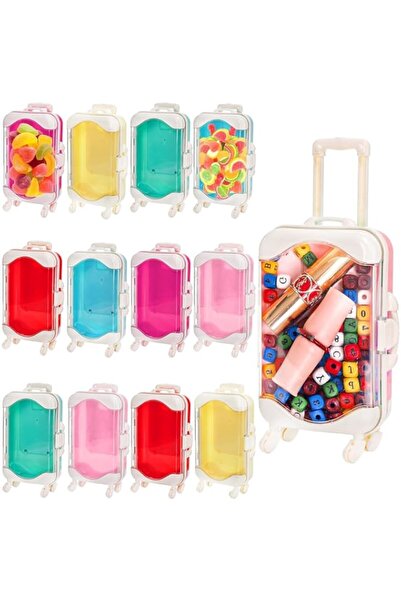 Generic Brand 12 Pack Mini Suitcase Candy Box, 6 Color Tiny Plastic Luggage, ...