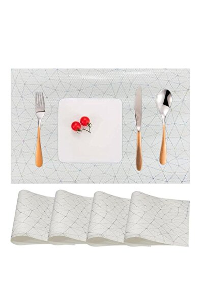 Generic ECVV Placemats for Dining Table Easy to Clean Plastic Washable Placem...