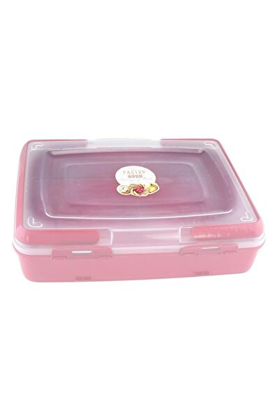 Generic Q-Lux Takeaway Pastry Carrying Box With Handle L-00719 - Pastel Pink