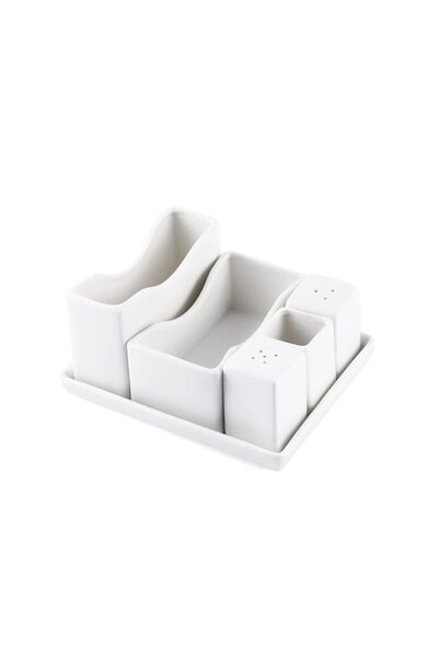 Generic Porcelain Square Salt And Pepper, 4 Cm X 5.5 Cm Size, Ivory