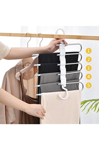 Generic BPA 5 Layers Anti Slip Pants Hanger,Space Saving Hangers Clothes - Th...