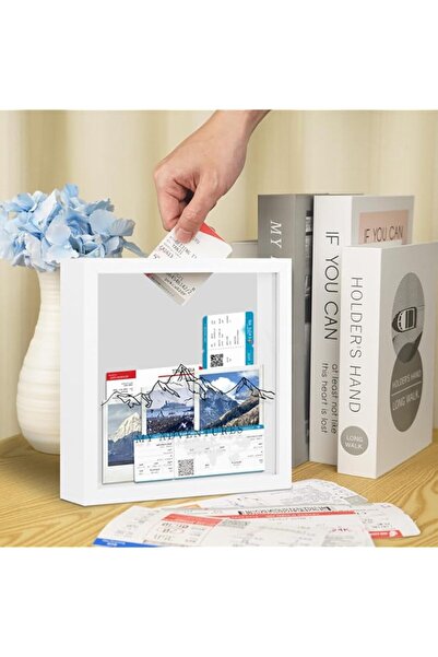 Generic Brand Adventure Archive Box, Travel Shadow Box with Slot for Memories...
