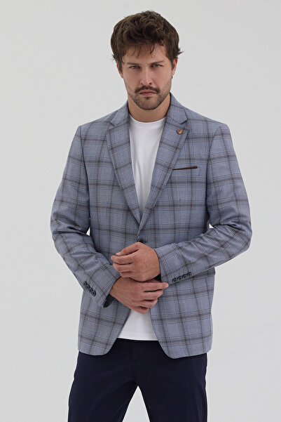 Frappoli Erode Men's Blue-Brown Polyviscon Fabric Slim Fit Mono Collar Sports...
