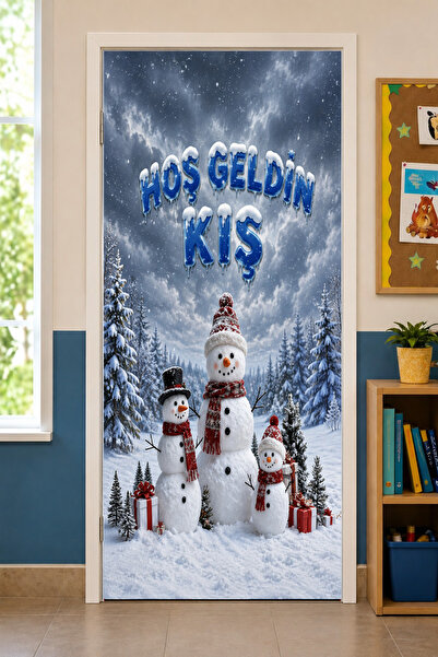 PROMISEBACKDROP2 190X75Cm Elastic School Classroom Door Drape, Welcome Winter...