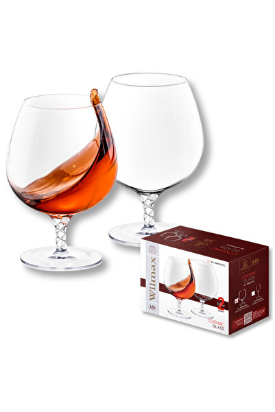 WILMAX ENGLAND Set 2 Pahare Coniac Cristal Julia, 550ml, Sticla Transparenta,...