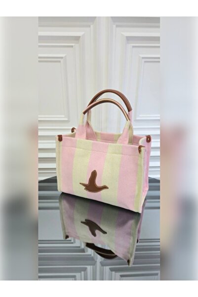 Generic Brand Striped Women's Canvas Bag