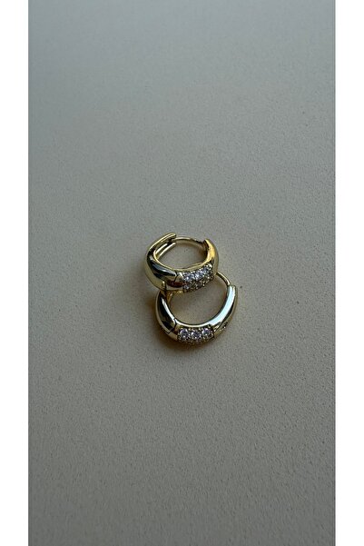 Reverie Atelier Kadın 14K Altın Kaplama Pirinç Zirkon Taşlı Gold Klipsli Halk...