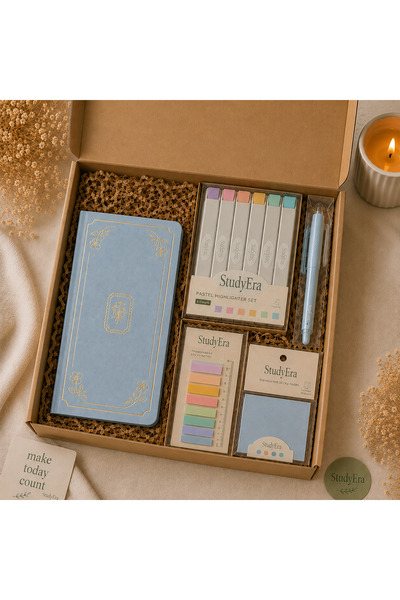 StudyEra Vintage Turquoise Study Box – 10x20 cm Bullet Journal ve Pastel Kırt...
