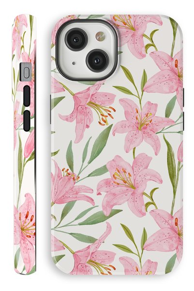 WANNA PROTECT (MAGSAFE) İPhone 13 Pink Flower Çift Katmanlı Parlak PROTECT Te...