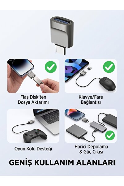 online shopping dsg store Type-C To USB 3.0 OTG Çevirici Dönüştürücü