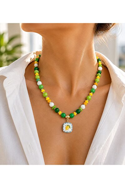 Sinem Şanlı Atelier Lemon Garden Glass Bead Necklace