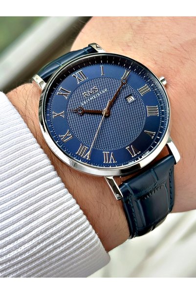 RMS Zeıtmeıster Special Design Navy Blue Color 5 Atm Water Resistant Leather ...