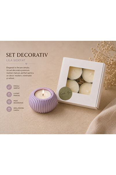 OEM Shimmering lilac decorative set + 4 scented candles | The perfect gift fo...