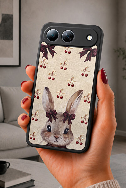 TECNO Spark 40 5G Uyumlu Bordo Fiyonklu Tavşan Desenli Parlak Baskılı Kamera ...