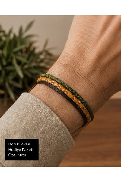HER ŞEY NOTA www.herseynota.com Men's Multi-Layered Leather Bracelet – Stylis...