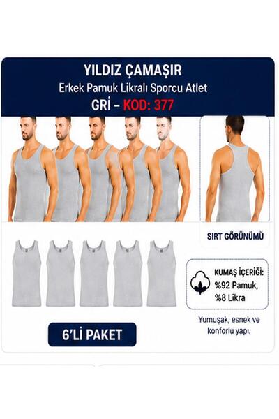 Yıldız Çamaşır Tricou sport din bumbac Lycra pentru bărbați (375-376-377) - 6...