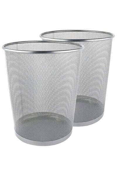 Generic ECVV® 2PCS Waste Basket | Trash Can Metal Wire Circular Mesh Bin | Li...