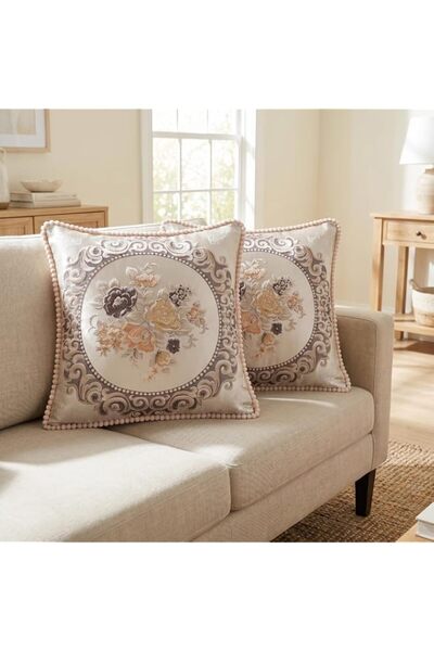 Generic Set of 2 Luxury European Style Cushion Covers 48x48 cm, Decorative Th...