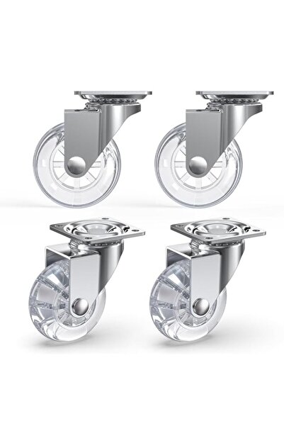 Generic 2 Inch Clear Caster Wheels Set of 4, SYOSI 360° Swivel Furniture Cast...