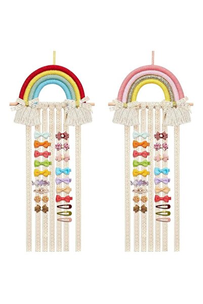 Generic Bukela Bow Organizer, Hair Bows Holder Rainbow Tassels Headband Holde...