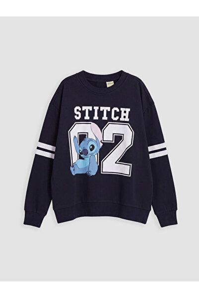 LC Waikiki Stitch Printed Girl's Sweatshirt
