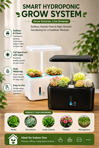 Generic Intelligent Indoor Hydroponic Planter - Self Watering Pot