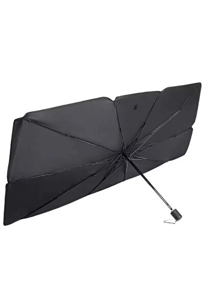 VLK Lions Folding Car Sun Visor Umbrella Type, UV Protection, 135 × 75 cm, Black