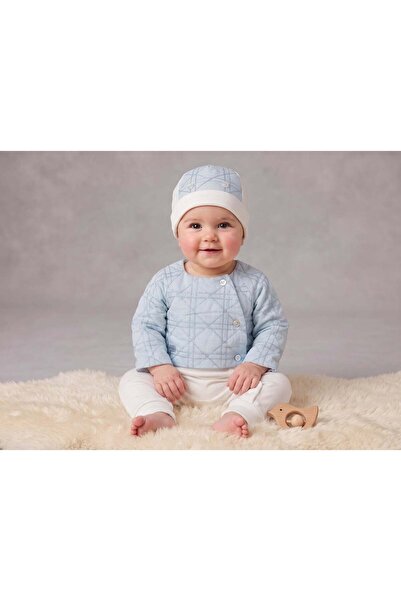 Mothersworld.sa Cotton romper set for newborn babies with hat - blue