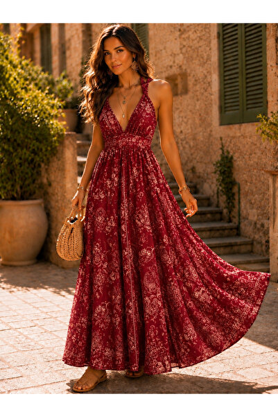 elite aura collectıon Royal Paisley Hint İpeği Elbise