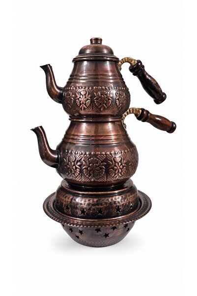 Zinnun Oksidain Series Copper Oxidized Tea Kettle with Heater 2.8 Lt