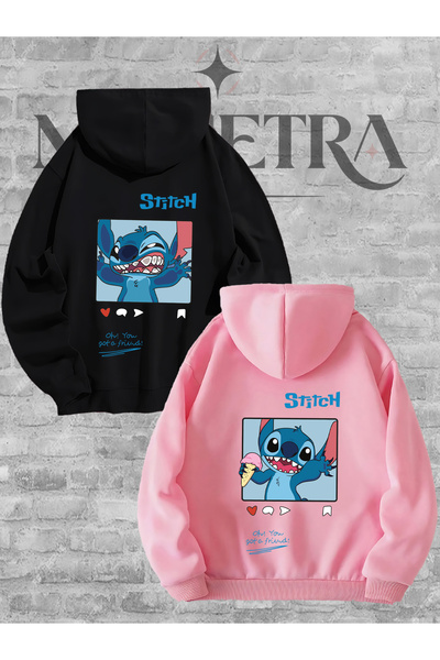 Modetra Women Men Unisex Lilo Stitch Post Back Printed Lover Couple Combinati...