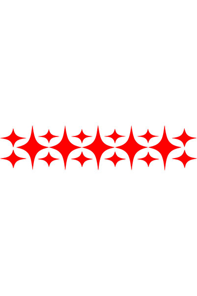 Birim Matbaa Car Fender Star Pattern Auto Sticker (65X15 cm)