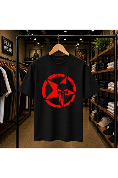 playwear Μπλουζάκι με στάμπα Star Punser, 100% βαμβακερό, oversized, με χαλαρ...