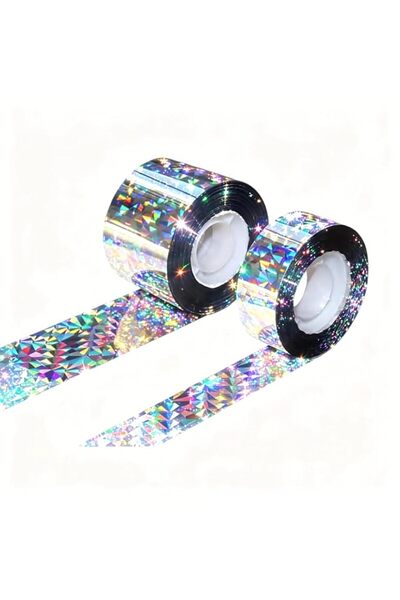 Generic 2 Rolls Double-Sided Reflective Bird Deterrent Tape: 2.4cm & 4.8cm Wi...