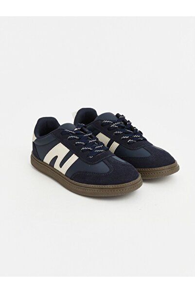 LC Waikiki Lcw Steps Navy Blue Suede Detailed Boys' Sports Shoes