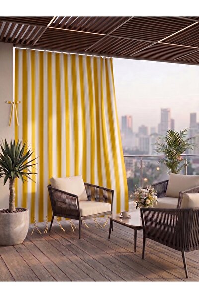 MEGAMİX Balcony Curtain with Width and Length Options, Lace-Up Balcony Tarpau...