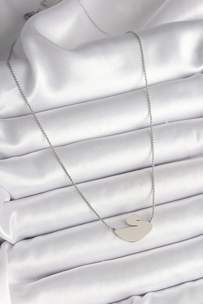 online kapsulavm avm alışveriş 316L Steel Silver Color Chain Swan Model Women...