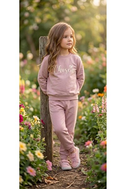 tuma collectıon Girl's Tracksuit Set Sweatshirt Bottoms Cotton Two Yarns Seas...