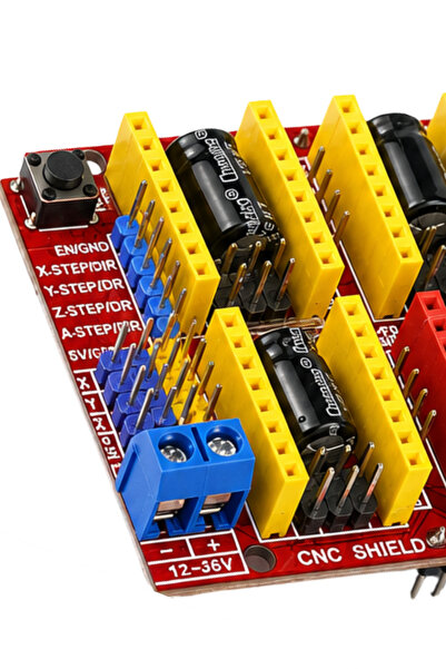 RoboPazar Arduino UNO CNC Shield V3 + 4 Adet A4988 Step Motor Sürücü – CNC ve 3D Yazıcı Kontrol Kartı