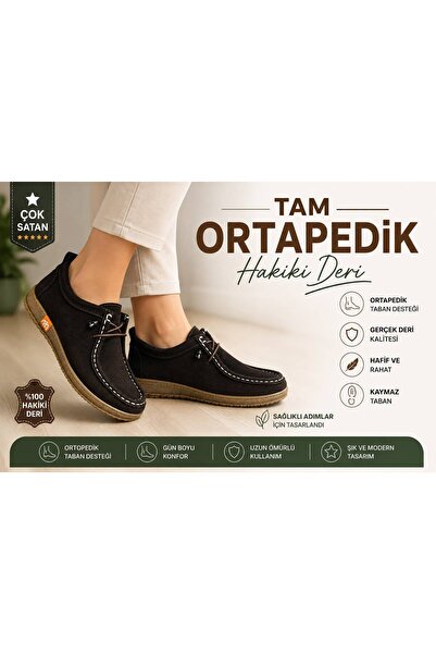 kismet kundura Brown Suede Flat Women's Casual Lightweight Comfortable Shoes