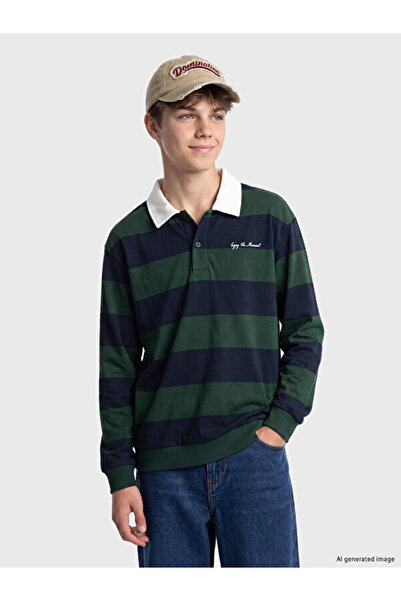 LC Waikiki Timeless Clothing & Timeless Choices Turn-Down Collar Striped Boys...
